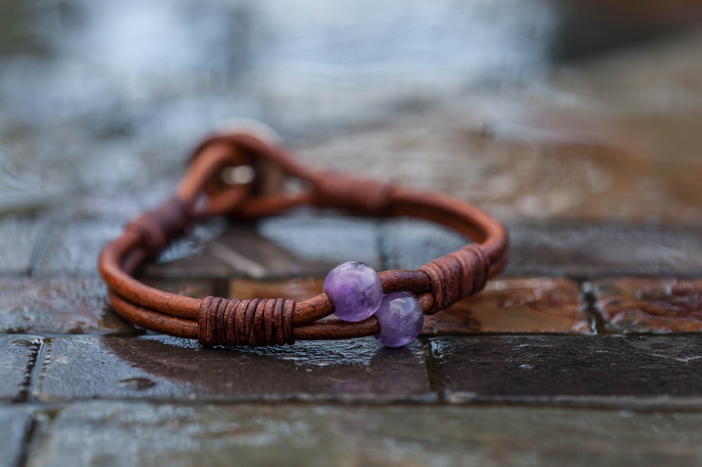 Amethyst 'Tree of Life' SS Bracelet