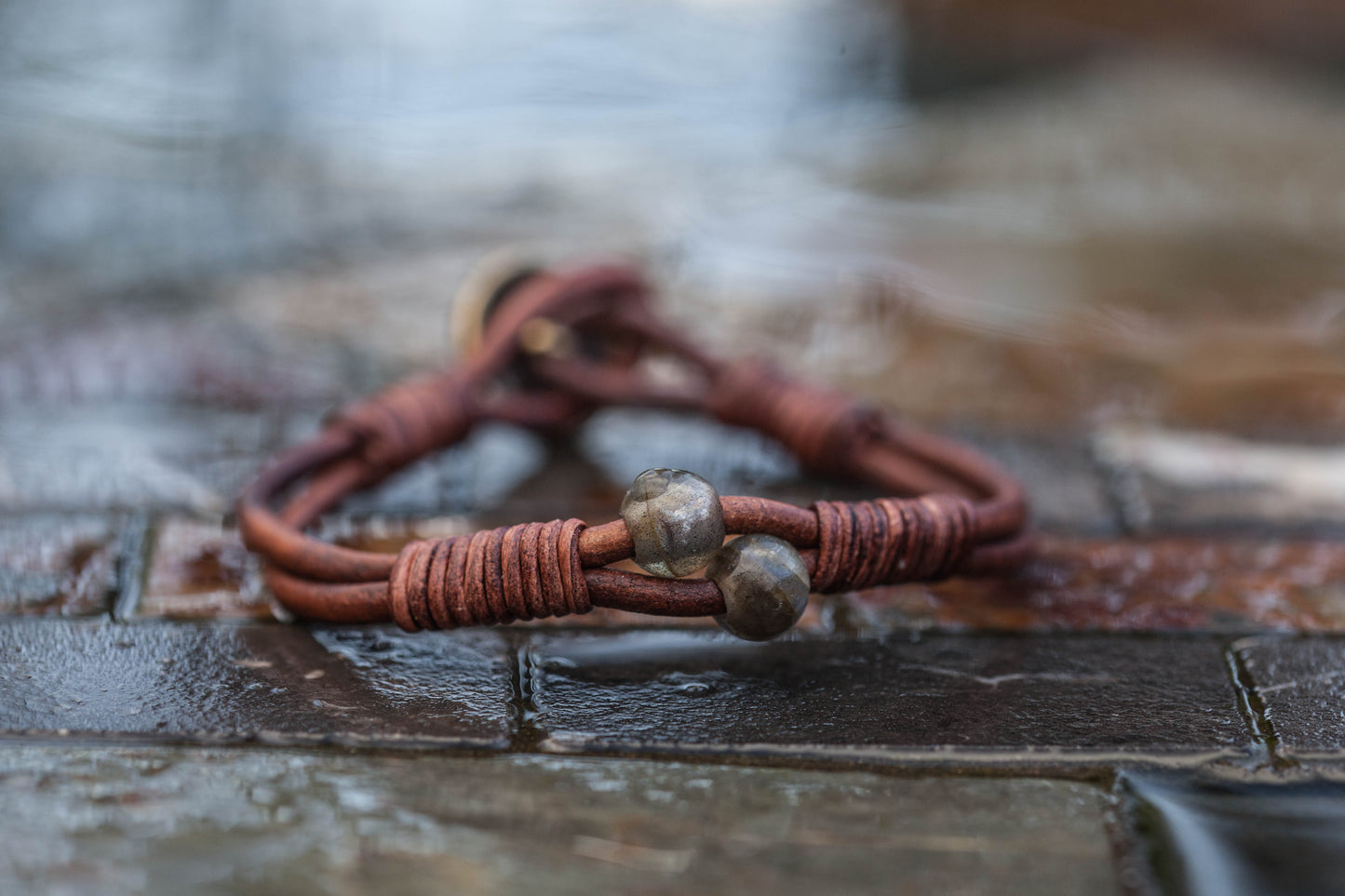 Labradorite 'Heart' SS Bracelet