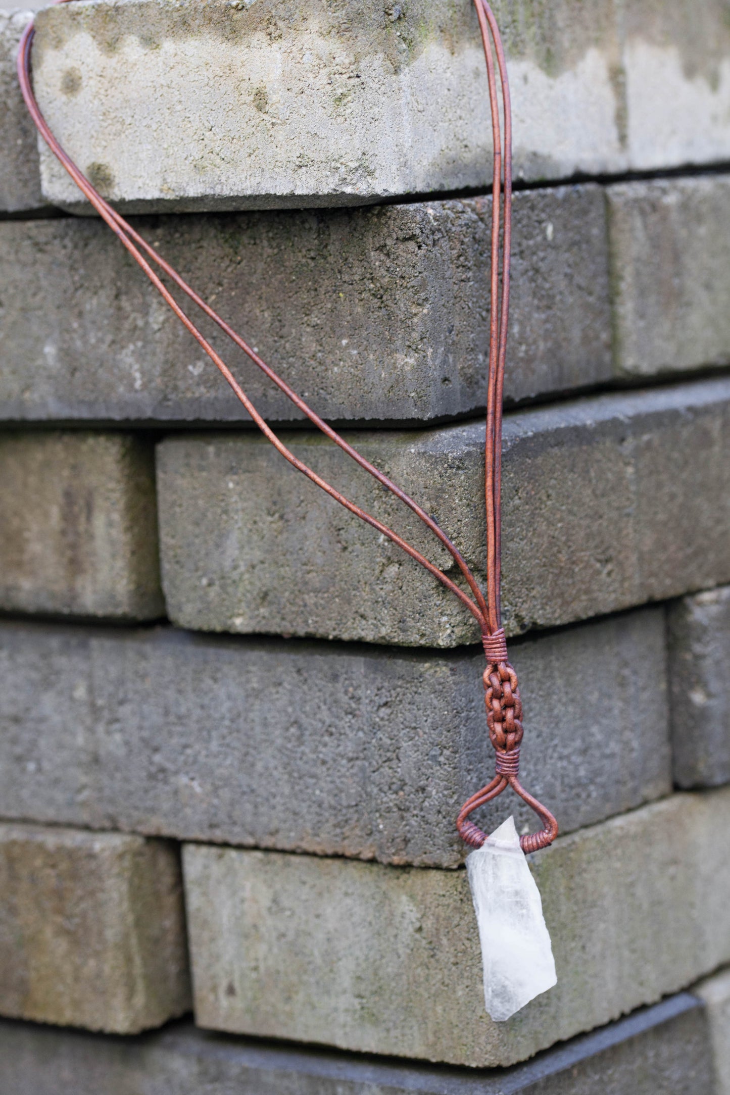 Quartz Diamond Weave Necklace