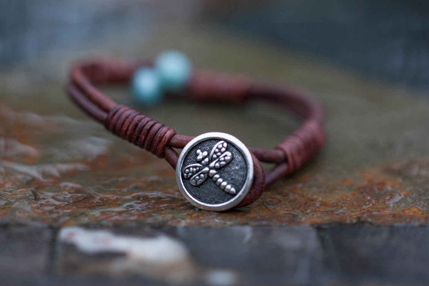 Larimar 'Dragonfly' SS Bracelet