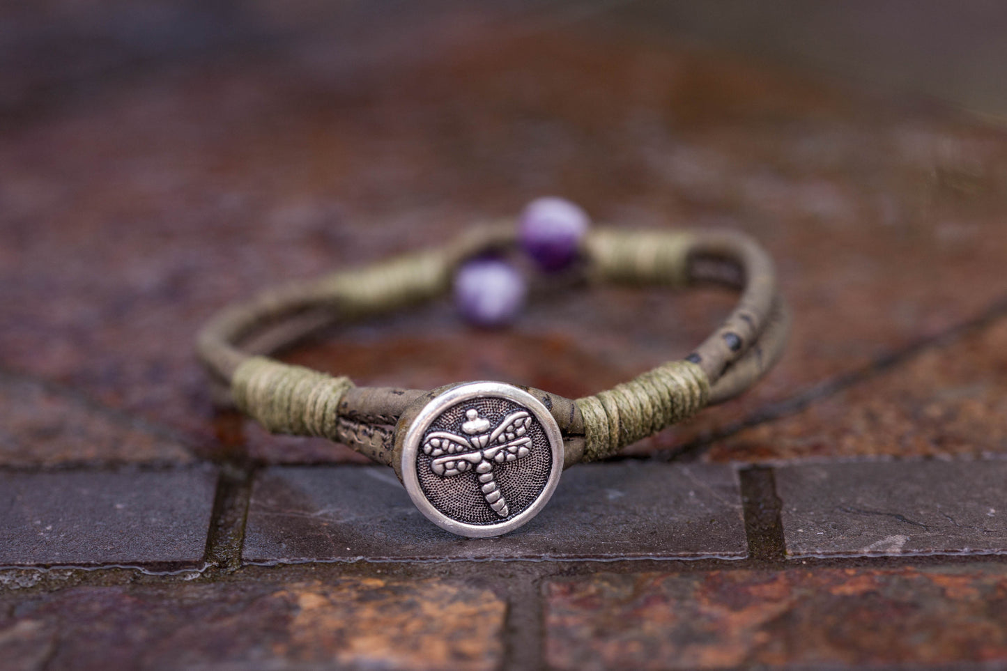 Amethyst Dragon Fly Bracelet